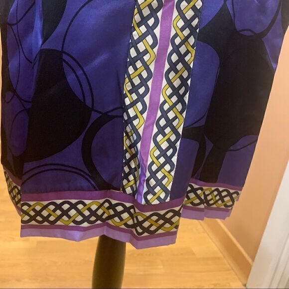 Alice & Trixie Silk Shift Purple Dress Lined Silk Abstract Geometric Retro 60s - Picture 7 of 12